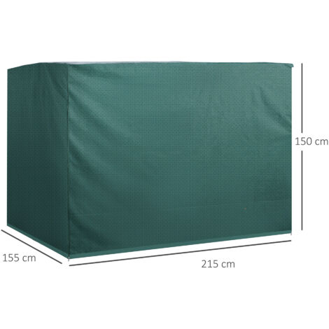 Housse de protection pour balancelle Hollywood 3 places, imperméable et résistante à l'hiver, coupe-vent et anti-UV, 215 x 155 x 150 cm, verte.