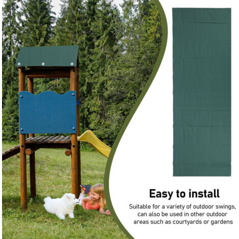 Housse de Protection pour Balançoire en Oxford 600D Imperméable - Toit de Jeu pour Parc Extérieur Vert