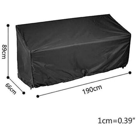 Housse de protection pour banc de jardin 210D, imperméable, anti-UV, robuste, 190 x 66 x 89 cm, avec label.