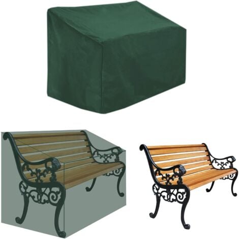 CYSLMUK Housse de protection pour banc de jardin Couverture étanche - 2 places de étanche, coupe-vent, résistante aux UV 210D Polyester Oxford Gewebe, 134 x 66 x 89cm (Vert)
