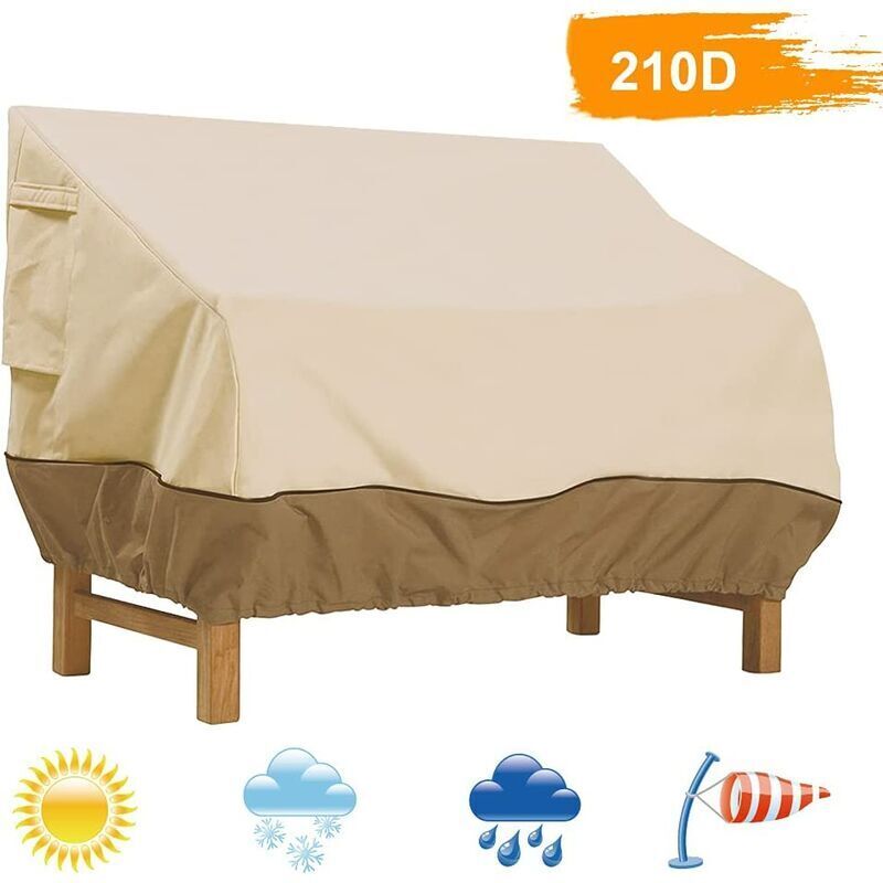 Housse de protection pour banc de jardin, housse de banc de jardin en tissu Oxford imperméable, housse de banc d'extérieur anti-UV et anti-vent
