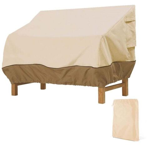 Housse de Protection pour Banc, Housse Banc Jardin Tissu Oxford Imperméable, Housse de Banc Exterieur Anti UV et Vent Housse de Protection pour Canapé (Beige, 1478379cm
