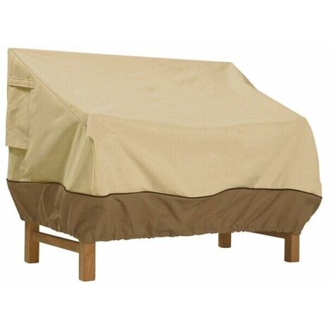 Housse de Protection pour Banc, Housse Banc Jardin Tissu Oxford Imperméable, Housse de Banc Exterieur Anti UV et Vent Housse de Protection pour Canapé (Beige, 193 x 83 x 84 cm)