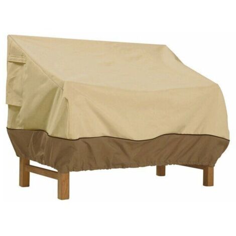 Housse de Protection pour Banc, Housse Banc Jardin Tissu Oxford Imperméable, Housse de Banc Exterieur Anti UV et Vent Housse de Protection pour Canapé (Beige, 193 x 83 x 84 cm)