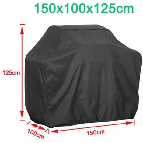 Housse de protection pour barbecue 150x100x125cm, imperméable et anti-poussière, robuste pour extérieur.