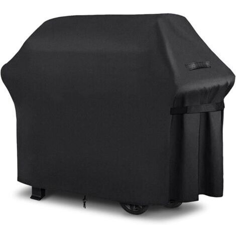 Housse de protection pour barbecue d'extérieur à gaz, avec cordon réglable, coupe-vent, anti-UV, imperméable, noire (147 x 61 x 117 cm)