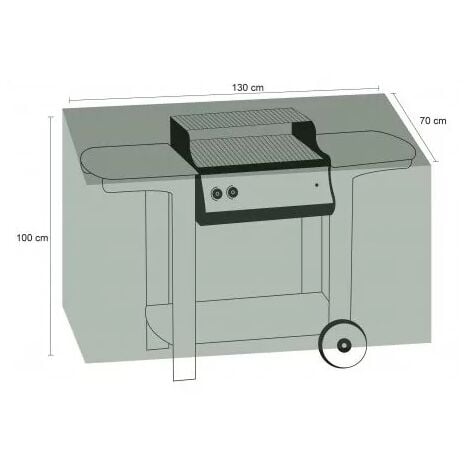 Housse de protection pour barbecue rectangulaire 130 x 70 x 100 cm - Noir