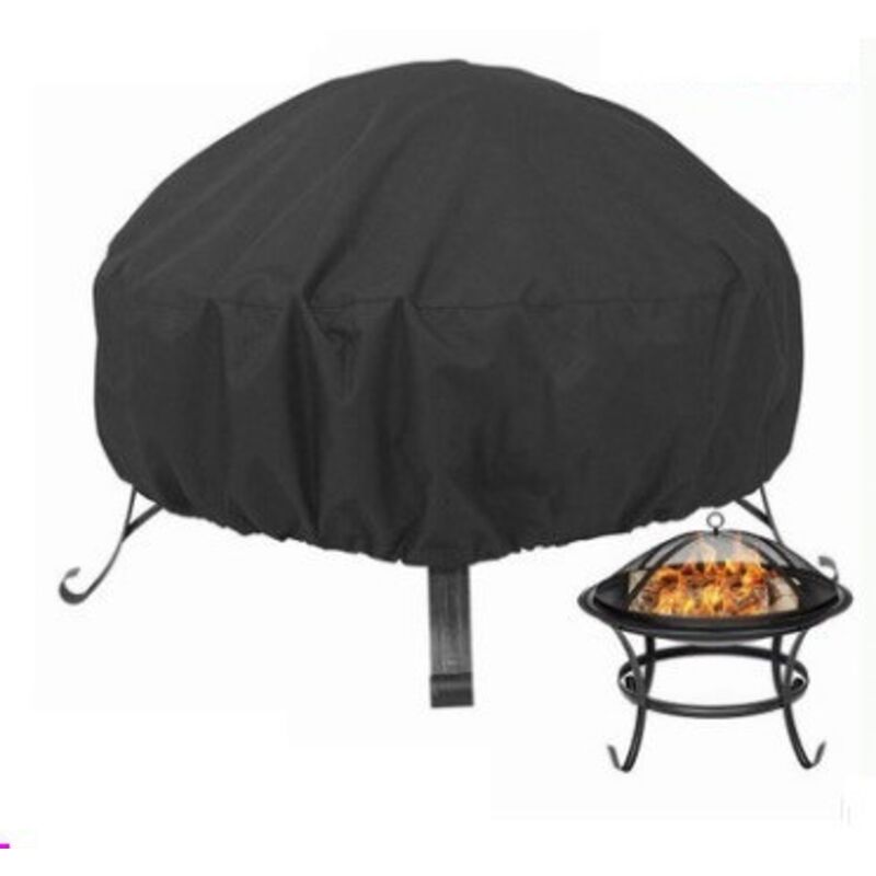 Housse de protection pour brasero rond, cordon de serrage pour imperméable, coupe-vent, résistant aux uv, tissu Oxford 80 x 65 cm pour four, table à