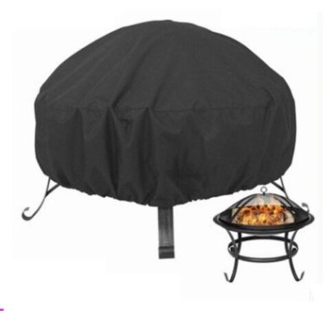 Housse de protection pour brasero rond, cordon de serrage pour imperméable, coupe-vent, résistant aux UV, tissu Oxford 80 x 65 cm pour four, table à manger et chaises et jardin
