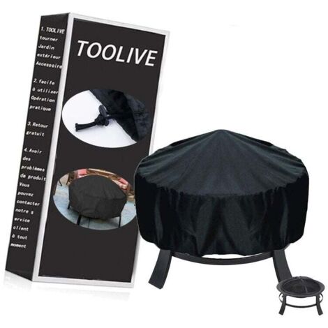 Housse de protection pour brasero rond, cordon de serrage pour imperméable, coupe-vent, résistant aux UV, tissu Oxford 95 x 75 cm pour four, table à manger et chaises et jardin-