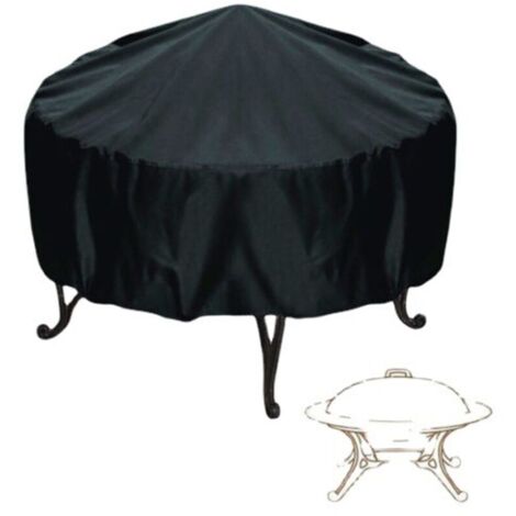 Housse de protection pour brasero rond - Étanche - Avec cordon d'ourlet - Boucle de dégagement réglable - Protection UV - Protection contre la poussière - 102 x 45 cm,black