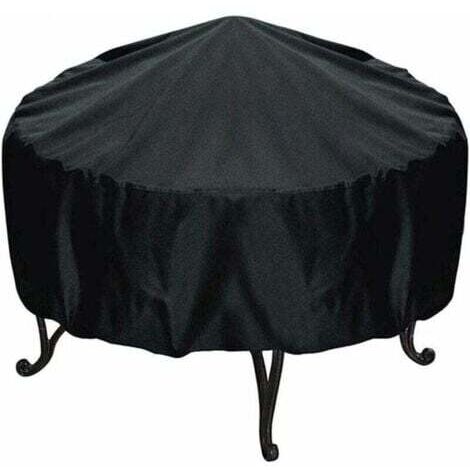 Housse De Protection pour Braséro Ronde, 84x50cm Fontainebleau (Noir)