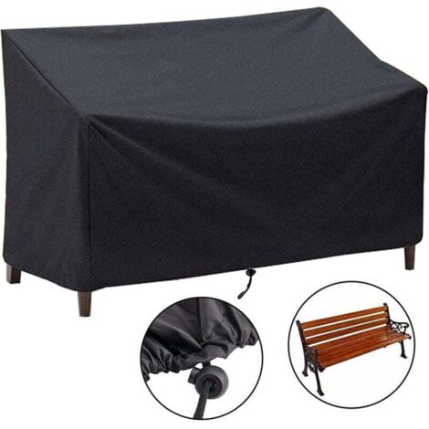 Housse de Protection pour Canapé Extérieure, 210D Oxford Résistante Aux UV Imperméable Housse (Noir,134x66x89cm)