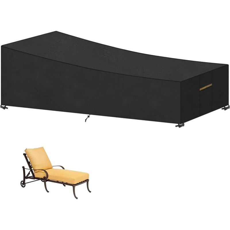 Housse de protection pour chaise longue de jardin, imperméable, anti-UV, tissu Oxford, 200 x 75 x 40/70 cm