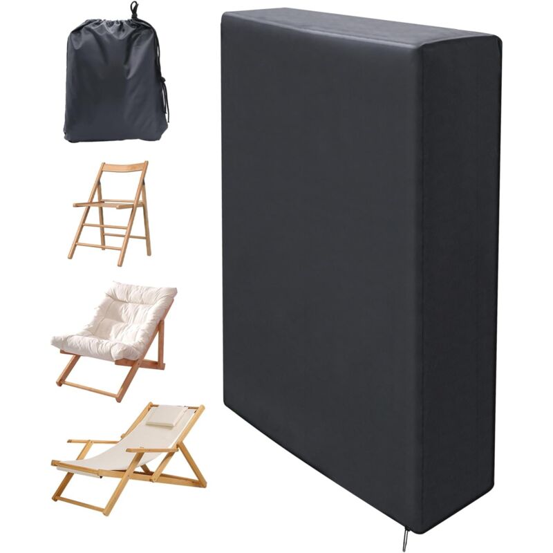 Housse de Protection pour Chaise Longue Pliante, 210D Oxford Housse Relax Jardin Anti-UV, Imperméable, Anti-poussière, Housse Fauteuil Relax avec Sac