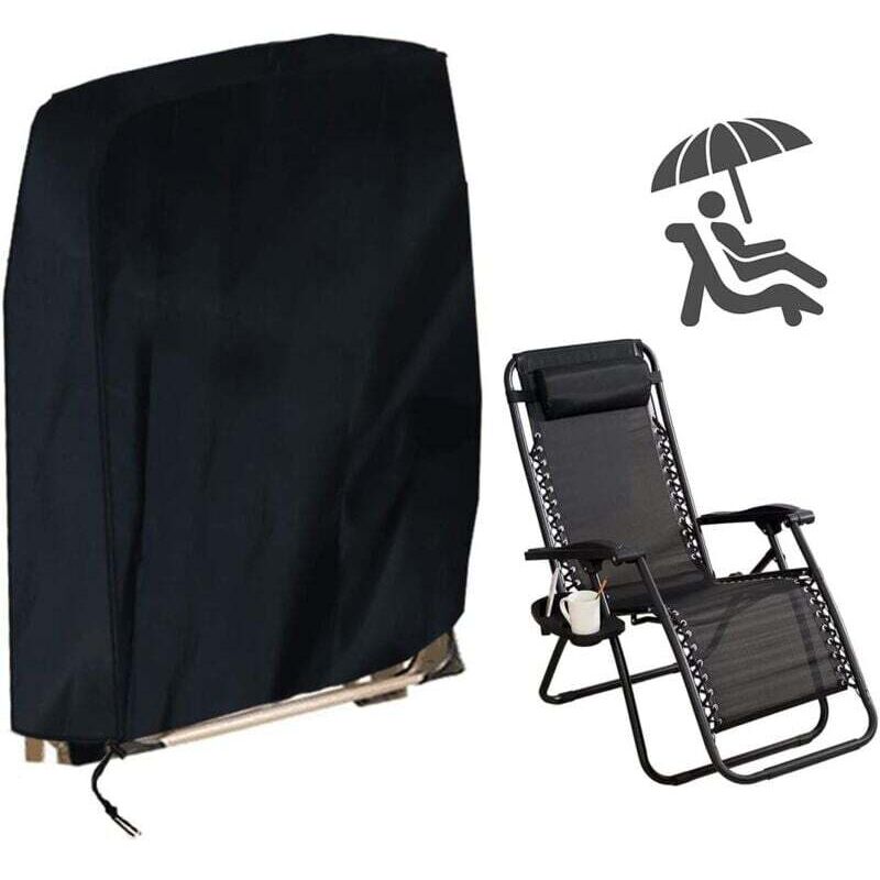 Housse de Protection pour Chaise Longue Pliante, Housse Transat Jardin Anti-UV, Imperméable, Anti-poussière, 210D Oxford Housse Relax Jardin pour