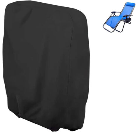 Housse de Protection pour Chaise Longue Pliante, Oxford Coupe-Vent Anti-UV Imperméable Housses pour Chaises de Jardin Pliantes, Housse de Chaise Longue de Jardin (Noir)