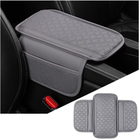 Housse De Protection Pour Console Centrale De Voiture, Coussin Rehausseur Console Centrale En Cuir, Universel Housse Coffre D'accoudoir De Voiture Accessoires Protection Intérieure(Gris)