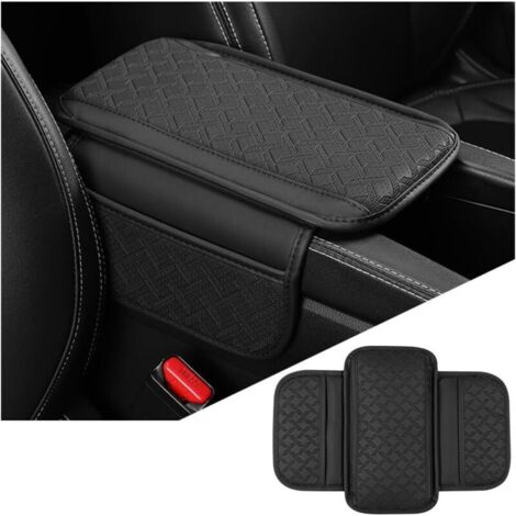 Housse De Protection Pour Console Centrale De Voiture, Coussin Rehausseur Console Centrale En Cuir, Universel Housse Coffre D'accoudoir De Voiture Accessoires Protection Intérieure(Noir)