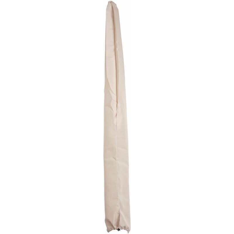 Housse de protection pour demi-parasol Parla de 3m, housse Cover avec cordon de serrage crème - beige