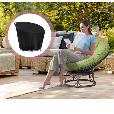 Housse de protection pour fauteuil papasan, en rotin, imperméable, coupe-vent, durable, pour fauteuil suspendu - Pour fauteuil suspendu - 119 x 89/46 cm