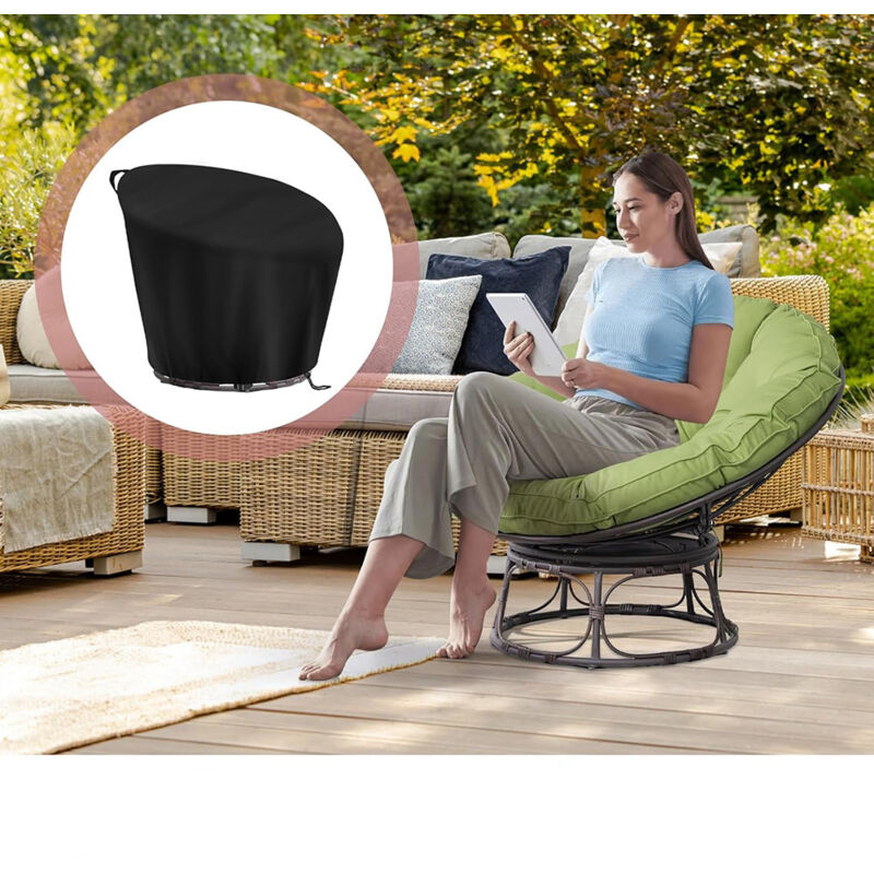 Housse de protection pour fauteuil papasan, en rotin, imperméable, coupe-vent, durable, pour fauteuil suspendu - Pour fauteuil suspendu - 119 x 89/46