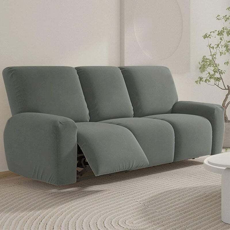 Housse de Protection pour Fauteuil Relax Electrique Inclinable 3 Places Anthracite Lavable avec Poche