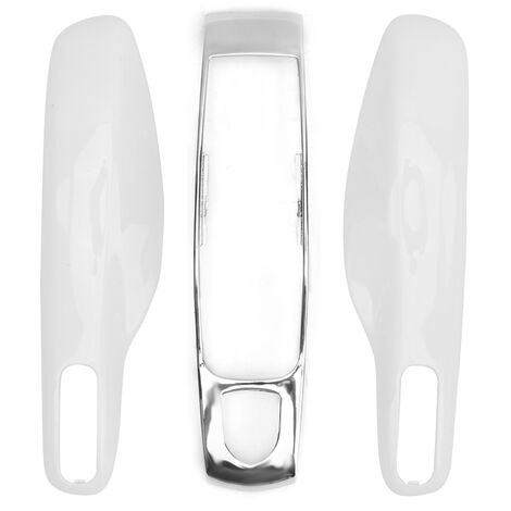 Housse de protection pour garniture de botier porte-clés à distance de voiture adaptée pour Porsche 911/Panamera Macan Boxster (argent blanc)