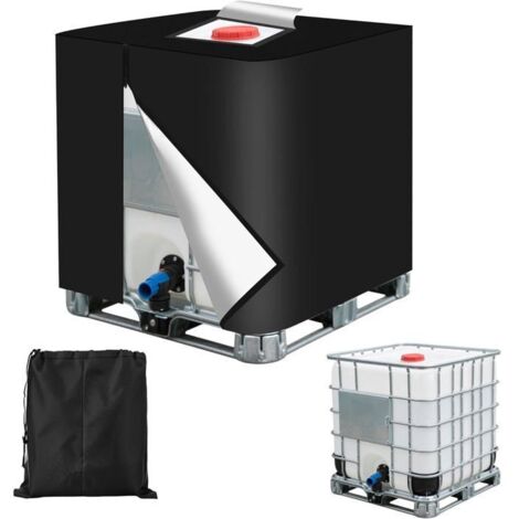 Housse de protection pour IBC 1000 L - 420D étanche et anti-UV avec collecteur d'eau