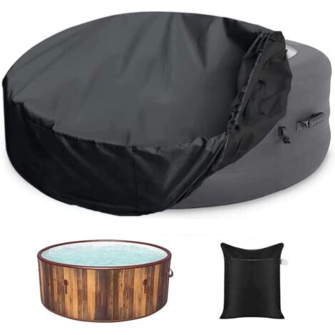 Housse de protection pour jacuzzi, imperméable, robuste, portable, ronde, gonflable, pour baignoire, piscine（φ210H 90cm