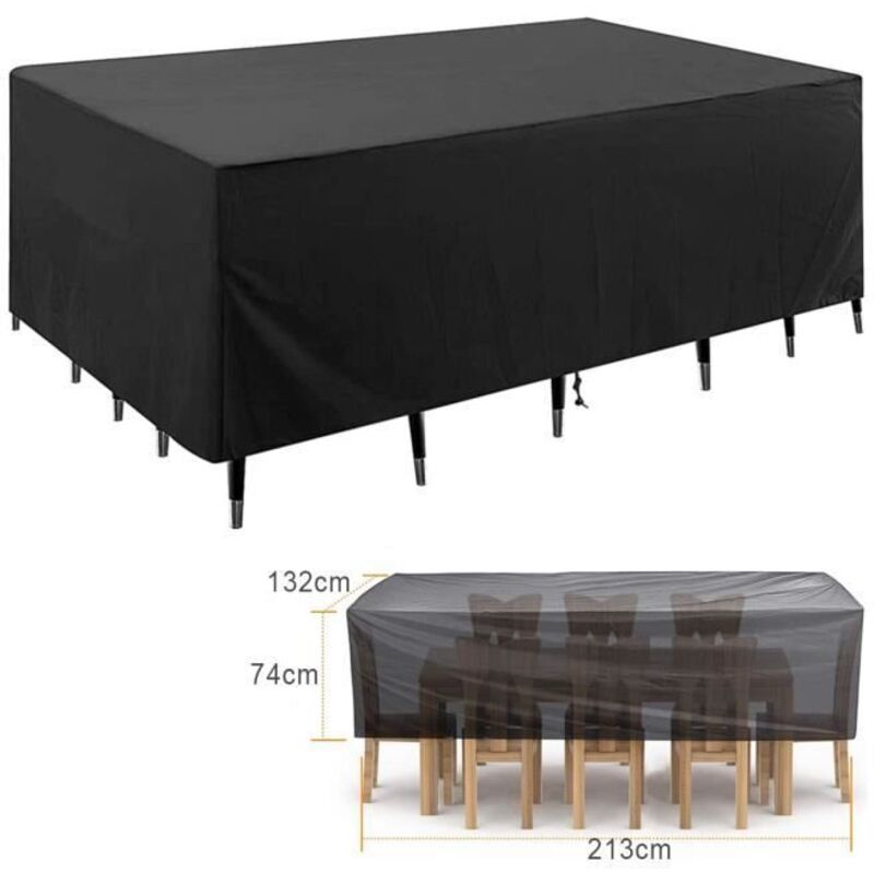 Housse de protection pour jardin en Oxford 210D - Anti-UV et imperméable - Dimensions : 213x132x74cm