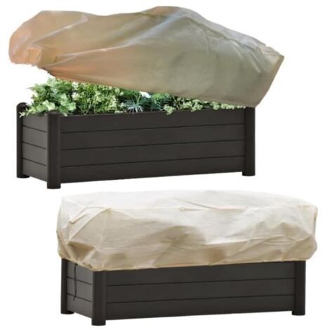 Housse de protection pour jardinière - Bio - Lot de 2 - Antigel - 100x40x45 cm - Marron