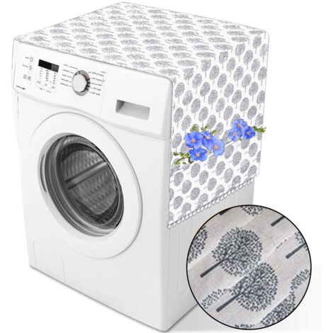 Housse De Protection Pour Machine À Laver - Avec Poches Latérales - En Coton - Anti-Dérapante - Pour Lave-Linge Et Sèche-Linge Frontaux Et Réfrigérateurs - 1 Pièce