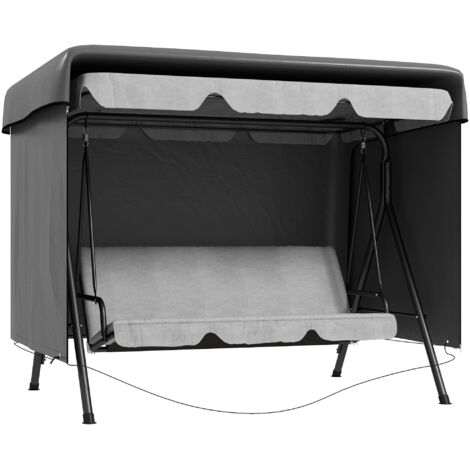 Housse de protection pour meubles de jardin 215 x 155 x 150 cm gris foncé imperméable