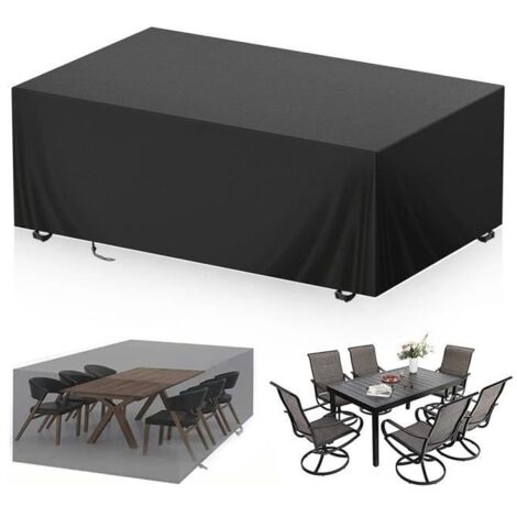 Housse de Protection pour Meubles de Jardin - 242x162x100 cm - Imperméable - Avec Cordon de Serrage et Serrure