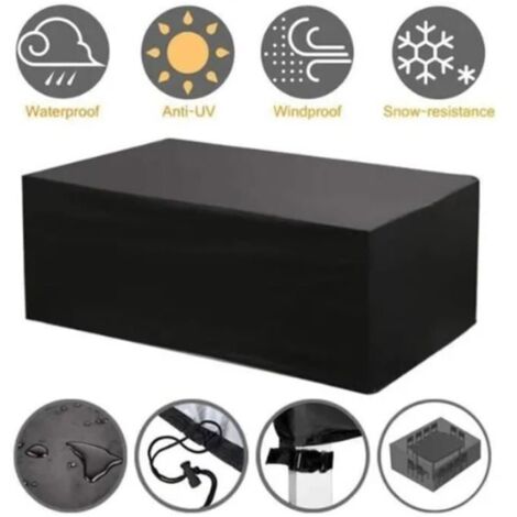 Housse de protection pour meubles de jardin - Marque - Modèle - 180x120x74 cm - Noir
