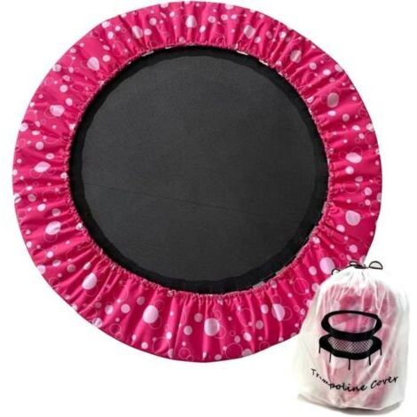 Housse de protection pour mini-trampoline 91 cm, coussin de sécurité pour trampoline rond à 6 trous,résistant aux déchirures,anti-vibrations,rose