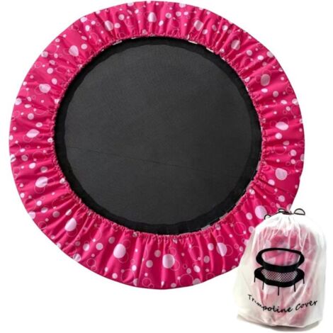 Housse de protection pour mini-trampoline 91 cm, coussin de sécurité pour trampoline rond à 6 trous,résistant aux déchirures,anti-vibrations,rose