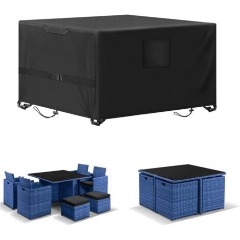 Housse de protection pour mobilier de jardin 200 x 160 x 70 cm, imperméable et résistante aux intempéries, tissu Oxford 210D, anti-UV
