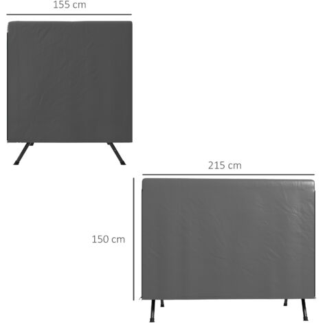 Housse de protection pour mobilier de jardin, 215 cm x 155 cm x 150 cm, gris foncé