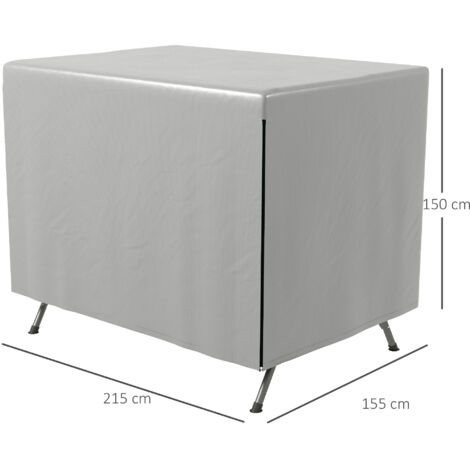 Housse de protection pour mobilier de jardin, 215 cm x 155 cm x 150 cm, grise