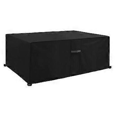 Housse de protection pour mobilier de jardin avec aérations, imperméable, coupe-vent, résistante aux UV, en tissu Oxford 420D ultra-résistant, pour ensemble table et chaises de jardin, carrée (120 x 1