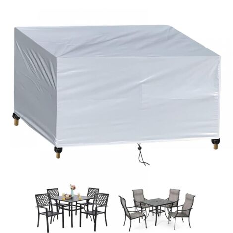 Housse de protection pour mobilier de jardin, carrée, imperméable et résistante aux UV, tissu Oxford 420D, argent, 70 x 70 x 70 cm