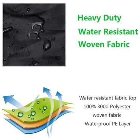 Housse de protection pour mobilier de jardin en polyester - 200 x 160 x 70cm - Noir