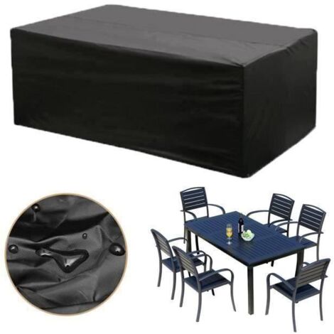 Housse de protection pour mobilier de jardin - Imperméable et résistante - Noir - Dimensions 180x120x74 cm