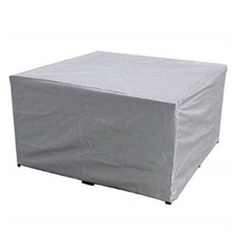 Housse de protection pour mobilier de jardin, tissu Oxford 210D, imperméable, coupe-vent, résistant aux UV, durable, pour table et chaises, argentée, 140 x 140 x 90 cm