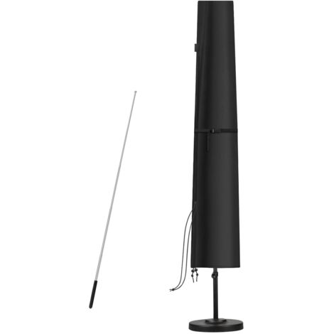 Housse de Protection pour Parasol de 2 à 3 m, Housse de Parasol Déporté avec Tige, Robuste Tissu Oxford, Imperméable, Anti-UV, Housse pour Parasol Droit, 190x30/50cm