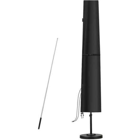 Housse de Protection pour Parasol de 2 à 3 m, Housse de Parasol Déporté avec Tige, Robuste Tissu Oxford, Imperméable, Anti-UV, Housse pour Parasol Droit, 190x30/50cm