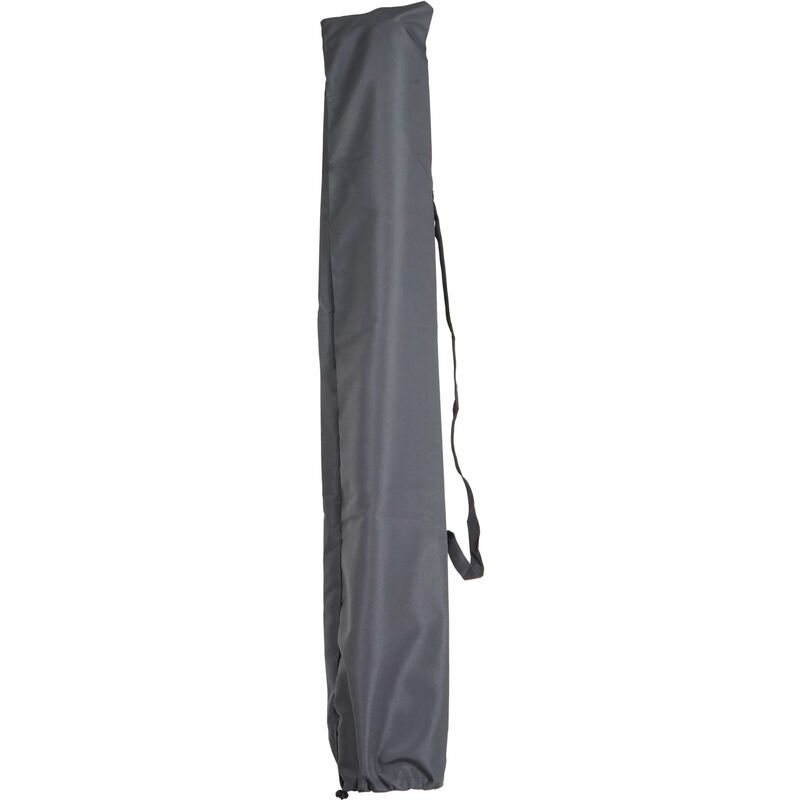 HHG - jamais utilisé] Housse de protection pour parasol de 3m, housse Cover avec cordon de serrage anthracite - grey