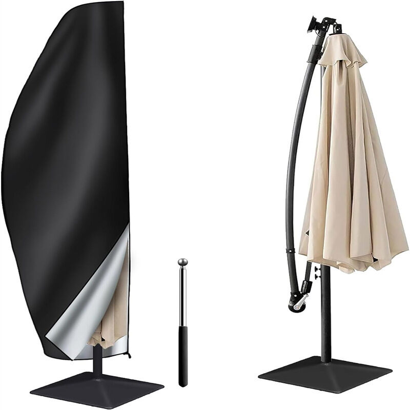 Housse de Protection pour Parasol de Jardin 2m à 4m, Robuste Tissu Oxford 210D Anti-UV, Anti-Vent, Étanche, PE Parasol Couverture de Parasol Ø 200 cm